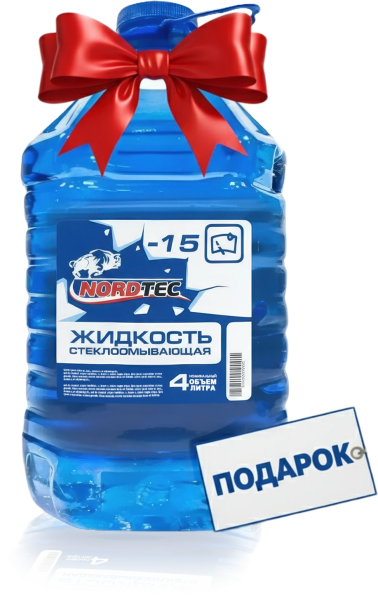 Банка зимнего стеклоомывателя NORDTEC -15 °С 4л в подарок при заказе на 200 р. на сайте