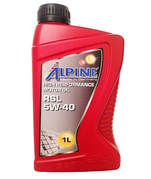 ALPINE RSL 5W40 1л API SN/CF, ACEA A3/B3/B4, MB 226.5, 229.3, BMW Longlife-01, Porsche A40 ALPINE RSL 5W40 1л API SN/CF, ACEA A3/B3/B4, MB 226.5, 229.3, BMW Longlife-01, Porsche A40